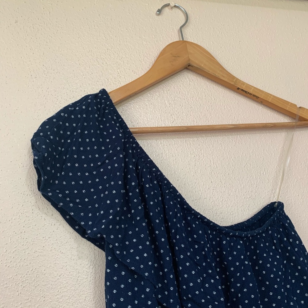 American Eagle One Shoulder Top Navy Blue XS - Picture 4 of 4